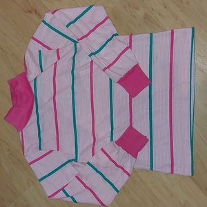 Vtg Girls "Fit Knit" Turtleneck Striped Top size 10